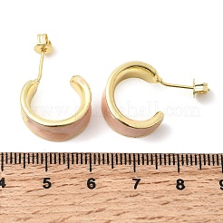 С-образные серьги-гвоздики из латуни с эмалью&nbsp;EJEW-P333-07G