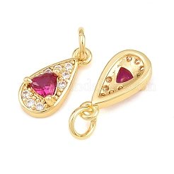 Micro pavé de latón encantos de circonita cúbica rojo violeta medio&nbsp;CU-CBAB3AD-07G-01