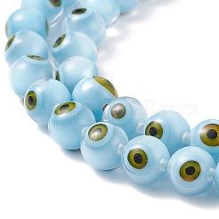 Handgefertigte Murano bösen Blick runde Perle Stränge&nbsp;LAMP-L055-8mm-22