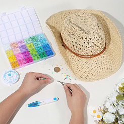 Kit fai da te per realizzare cappelli da cowboy in paglia&nbsp;DIY-PH0034-03
