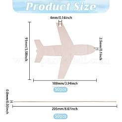 50 Stück unbehandelte Flugzeuganhänger aus Holz&nbsp;WOOD-WH0029-207