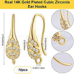 5 пара латунных заушников с микропаве из кубического циркония&nbsp;KK-BBC0014-85