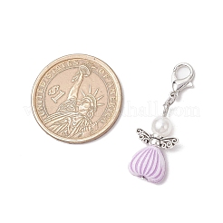 Подвеска в виде ангела из акрила и АБС-пластика с имитацией жемчуга&nbsp;HJEW-JM03298-01