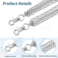 Ремни из сплава многослойные цепные для брюк&nbsp;AJEW-WH20018-131