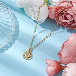Colliers à pendentif en zircone cubique transparent micro pavé en laiton&nbsp;NJEW-JN04930