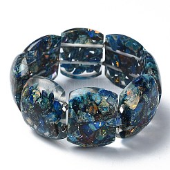 Bracciali elasticizzati con diaspro imperiale naturale tinto e opale sintetico&nbsp;BJEW-G702-05A