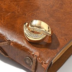 Кольца-манжеты для пальцев с микропаве из прозрачных кубических цирконий из латуни для женщин&nbsp;RJEW-B112-01G