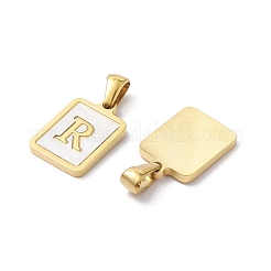 Pendentifs en forme de coquillage pavé en acier inoxydable 304 avec placage ionique (IP)&nbsp;X-STAS-G327-01G-R