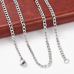 Не тускнеющие 201 нержавеющая сталь панцирные цепи ожерелья&nbsp;LS-NJEW-R063-39P