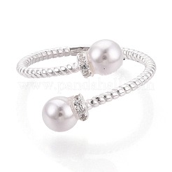 925 открытое кольцо-манжета из стерлингового серебра с микропаве из прозрачных кубических цирконий для женщин&nbsp;STER-N016-140S