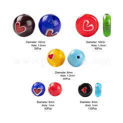 360pcs 5 Arten handgemachte Bunte Malerei-Perlen&nbsp;LAMP-LS0001-03