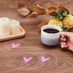 6шт прозрачные акриловые коврики для чашек&nbsp;AJEW-FG0002-10B