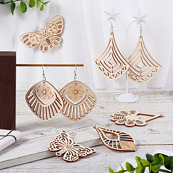 Набор для самостоятельного изготовления филигранных деревянных сережек-подвесок&nbsp;DIY-TA0009-69