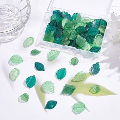 80pcs 7 colgantes de vidrio pintado con aerosol transparente de estilo&nbsp;GLAA-SC0001-66