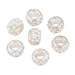 Горный хрусталь из полимерной глины европейские бусины с большим отверстием&nbsp;X-FPDL-R002-15