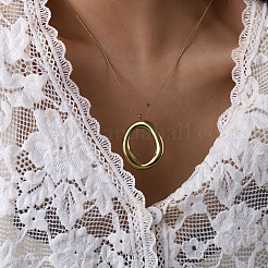 Colliers à pendentif en acier inoxydable 304 avec chaîne serpent ronde pour femmes&nbsp;WG6E1C5-01