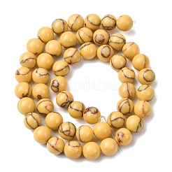 Синтетических нитей бирюзовые бусы&nbsp;G-L605-G01-02C