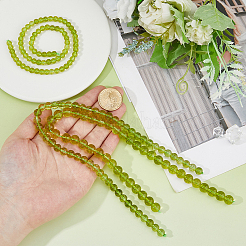 3 нити 3 стиля натуральные круглые бусины из кварца с трещинками оливкового цвета&nbsp;G-FH0002-68