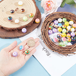 48 шт. 8 вида непрозрачных акриловых и пластиковых бусин&nbsp;MACR-GO0001-03