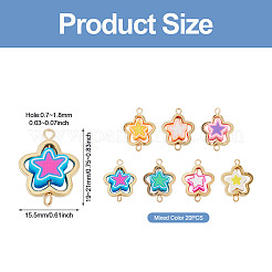 20 Stück Polymer Clay Blume & CCB Rahmen Glieder Verbinder Charms&nbsp;CLAY-TADJ0001-08G
