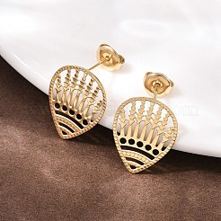 Серьги-гвоздики в форме капли из нержавеющей стали 304&nbsp;EJEW-I320-06G