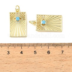 Pendentifs en laiton micro pavé de zircons cubiques bleu ciel&nbsp;CU-CBA6938-06G-03