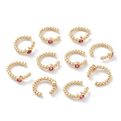 Boucles d'oreilles manchette en laiton zircon cubique micro pavé&nbsp;EJEW-H109-01D-G