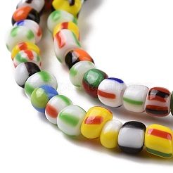 Undurchsichtige handgefertigte Bunte Malerei-Perlenstränge&nbsp;X-LAMP-H061-04