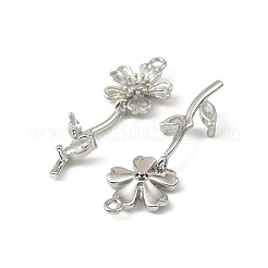 Pendentifs avec zircon cubiques à micro-pavés en laiton&nbsp;KK-C107-09B-P