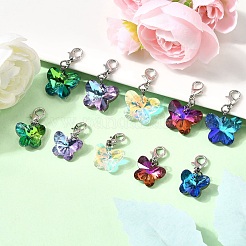 10шт. стеклянная подвеска в виде бабочки&nbsp;HJEW-JM03515-02
