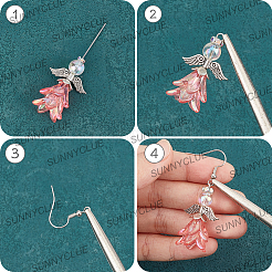 DIY-Sets zur Herstellung baumelnder Ohrringe mit Engel-Acryl- und Legierungsperlen&nbsp;DIY-SC0027-17