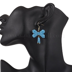 Серьги-подвески из нержавеющей стали 304 с бантом&nbsp;EJEW-MZ00623-02