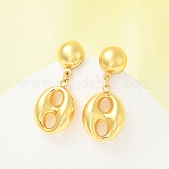Orecchini ovali in acciaio inossidabile 304 per donna&nbsp;EJEW-A125-39G