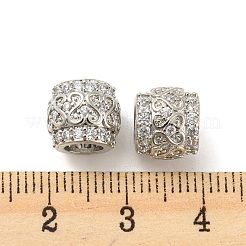 Messing Mikro ebnen Zirkonia European Beads&nbsp;KK-H452-12P