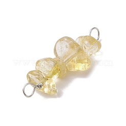 10 шт. 5 стиля созвездие натуральный дымчатый кварц и розовый кварц и золотистый блестящий обсидиан и белый лунный камень и аквамарин медная проволока обернутые чип-бусины соединительные подвески&nbsp;PALLOY-JF02905-12