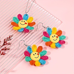 Комплекты ожерелий и серег с подвесками из смолы&nbsp;FS-WGC297F-01