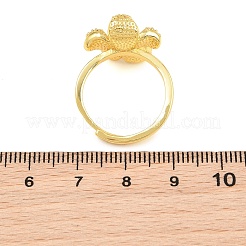 Anello a fascia in ottone con fiori&nbsp;KK-CBAC351-06G-02