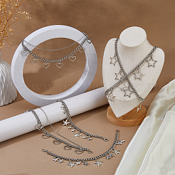 6 шт. 3 стиля 201 нержавеющая сталь кубинские звенья цепи ремень для ботинка цепи&nbsp;HJEW-FH00215