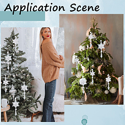 Подвесные украшения из акриловых снежинок&nbsp;HJEW-SP0001-04C