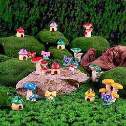 32шт 16 стиля 3d грибовидная смола дисплей украшения&nbsp;DJEW-SZ0001-06