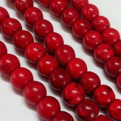 1 прядь синтетического бирюзовый круглых бусин пряди&nbsp;X-TURQ-G106-8mm-02H