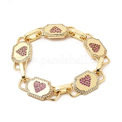 Латунные браслеты-цепочки с микропаве из кубического циркония для женщин&nbsp;BJEW-H639-14G