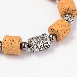 Bracciali con perline in pietra lavica&nbsp;BJEW-D325-06