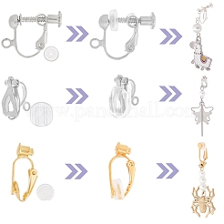 24 шт. 6-х стилевые латунные клипсы-серьги&nbsp;DIY-SC0021-30