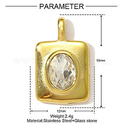 Подвески из нержавеющей стали 304 с фианитами&nbsp;STAS-OY001-63G