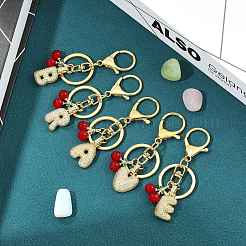 Латунный микропаве прозрачный кубический цирконий брелок с буквой подвеска&nbsp;KEYC-SW00015-Y