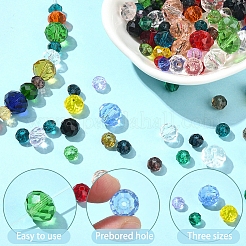 Граненые прозрачные стеклянные бусины rondelle&nbsp;GLAA-YW0004-13A