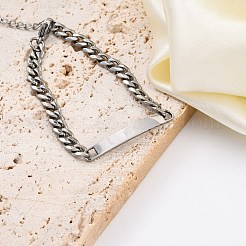 Pulseras de identificación de eslabones de cadena de acero inoxidable 304&nbsp;BJEW-K265-03P