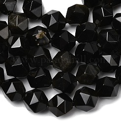 Natürliche goldenen Glanz Obsidian Perlen Stränge&nbsp;G-Z119-A10-02