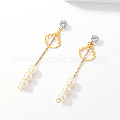 Boucles d'oreilles à tige en acier inoxydable 201 à pompon doux&nbsp;SA4259-2